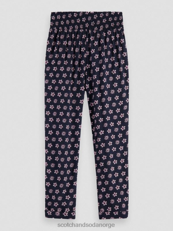 barn høyhøyde avslappet slim-fit beltebukser natt patchwork blomst N40XD759 klær Scotch & Soda
