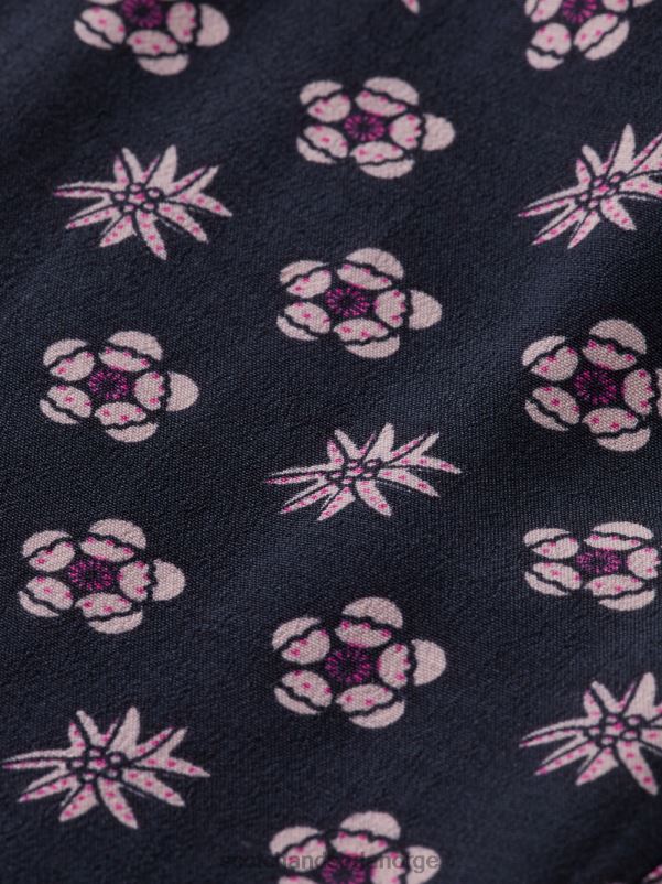 barn høyhøyde avslappet slim-fit beltebukser natt patchwork blomst N40XD759 klær Scotch & Soda