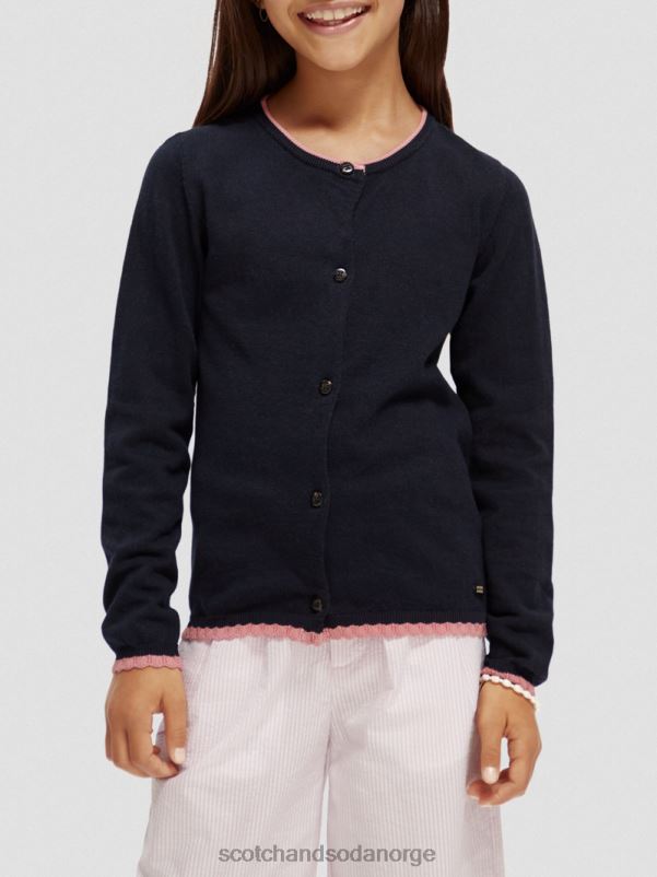barn strikket cardigan med kontrasttrim natt N40XD735 klær Scotch & Soda