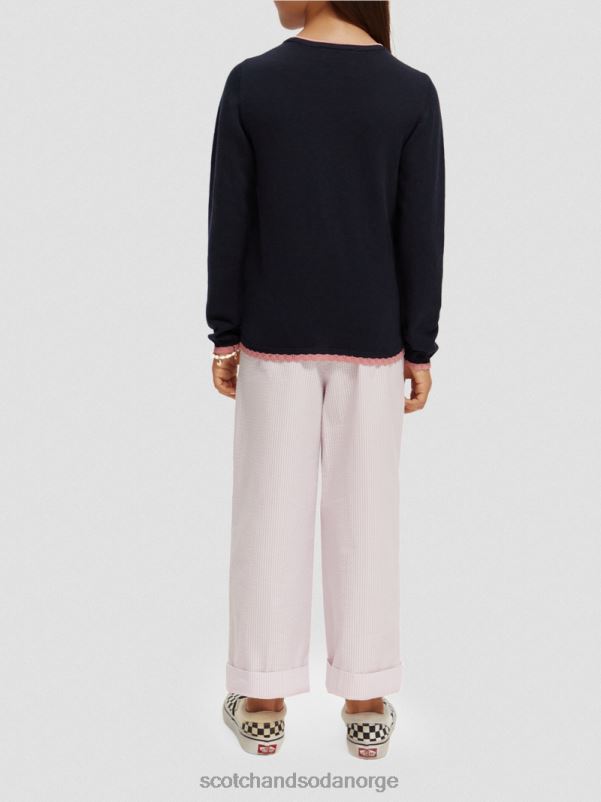 barn strikket cardigan med kontrasttrim natt N40XD735 klær Scotch & Soda