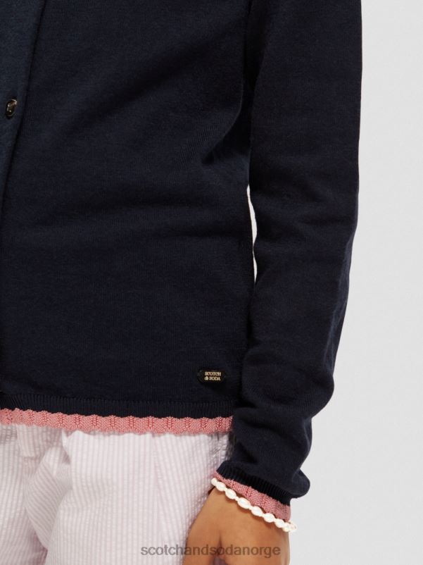 barn strikket cardigan med kontrasttrim natt N40XD735 klær Scotch & Soda
