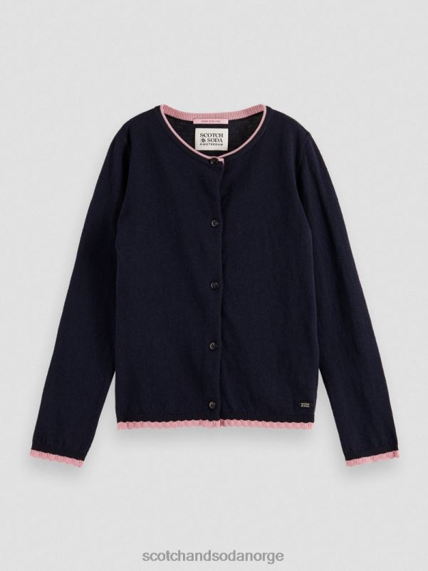 barn strikket cardigan med kontrasttrim natt N40XD735 klær Scotch & Soda