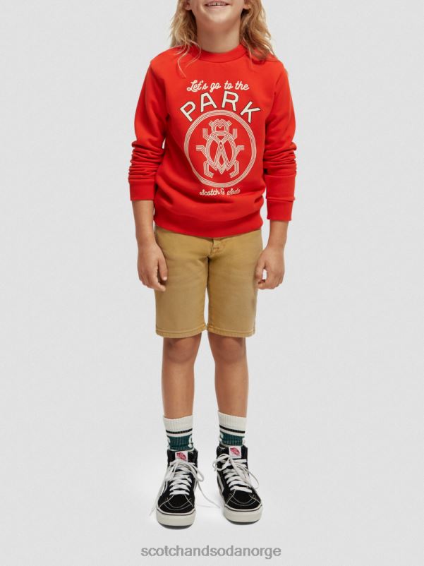 barn kunstverk sweatshirt i økologisk bomull med rund hals tomat N40XD775 klær Scotch & Soda