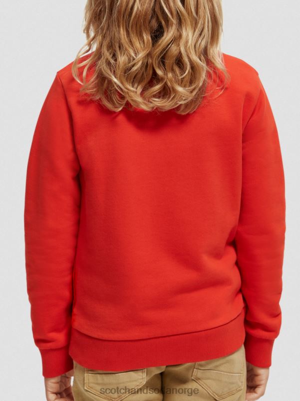 barn kunstverk sweatshirt i økologisk bomull med rund hals tomat N40XD775 klær Scotch & Soda