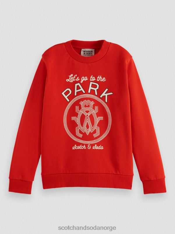 barn kunstverk sweatshirt i økologisk bomull med rund hals tomat N40XD775 klær Scotch & Soda