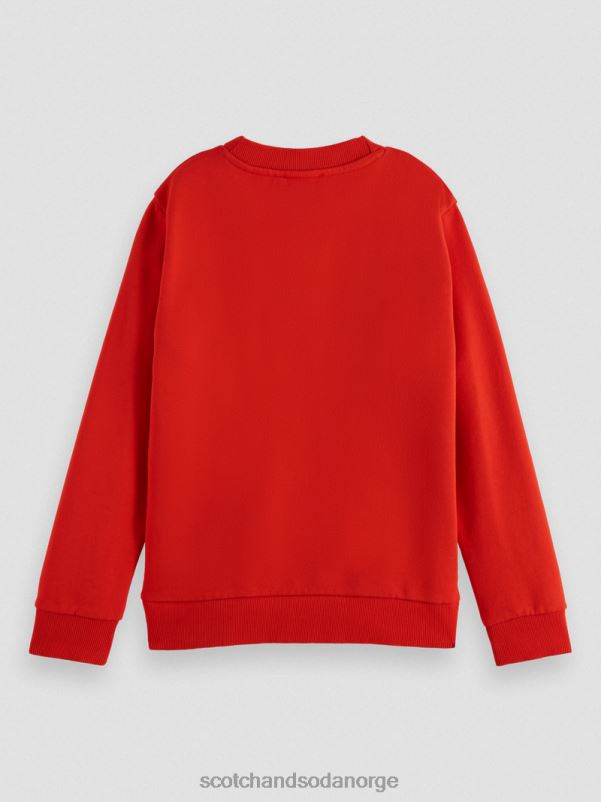 barn kunstverk sweatshirt i økologisk bomull med rund hals tomat N40XD775 klær Scotch & Soda