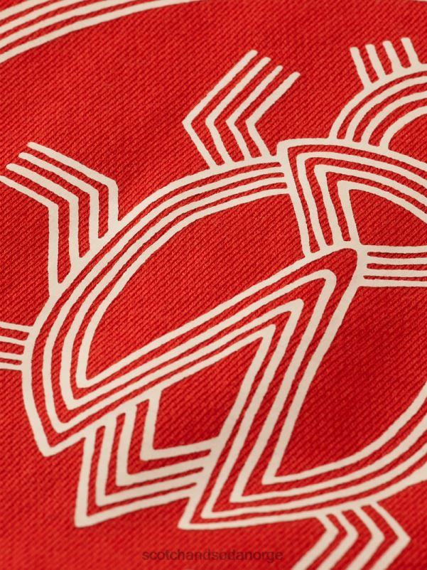 barn kunstverk sweatshirt i økologisk bomull med rund hals tomat N40XD775 klær Scotch & Soda