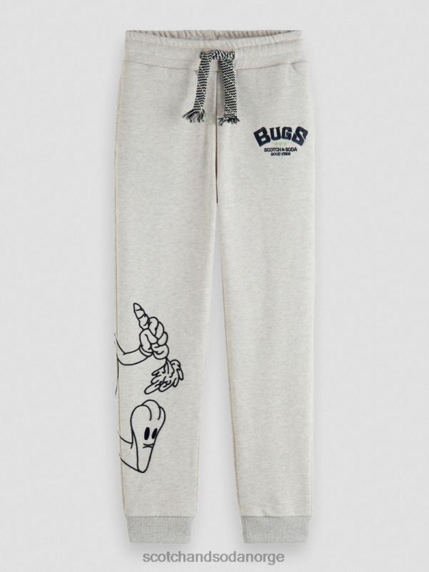 barn looney tunes broderte joggebukser off white melange N40XD749 klær Scotch & Soda