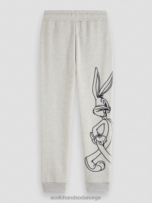barn looney tunes broderte joggebukser off white melange N40XD749 klær Scotch & Soda