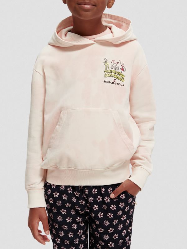 barn loose fit tie-dye kunstverk hettegenser epleblomst N40XD748 klær Scotch & Soda