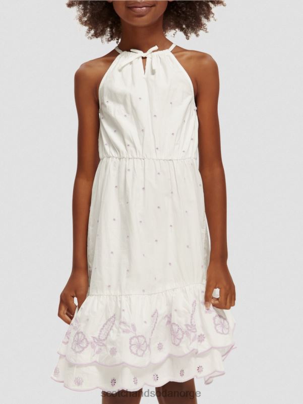 barn broderie anglaise midikjole off white N40XD733 klær Scotch & Soda