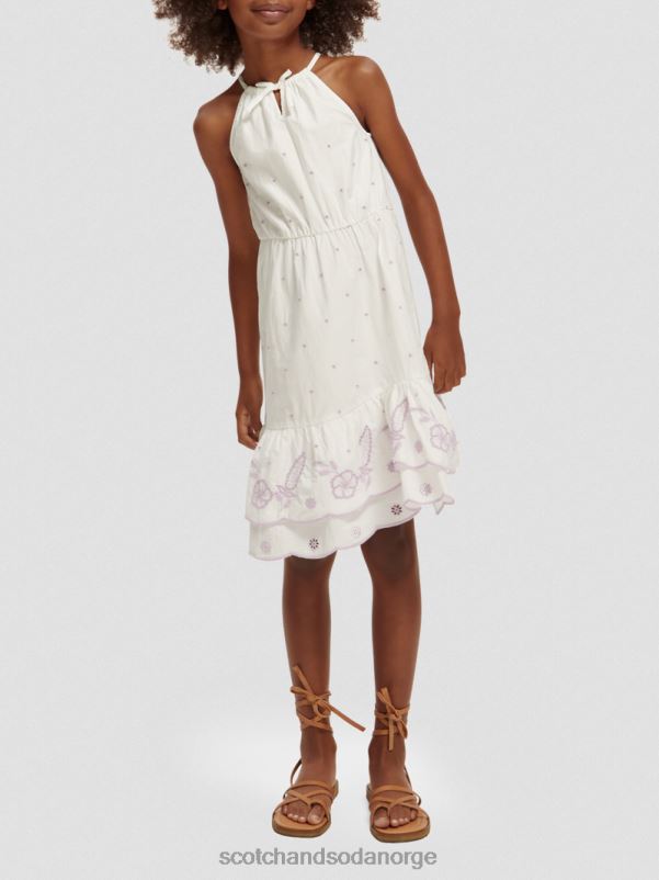 barn broderie anglaise midikjole off white N40XD733 klær Scotch & Soda
