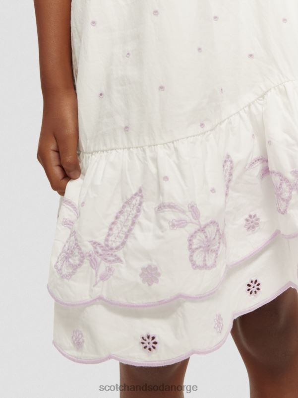 barn broderie anglaise midikjole off white N40XD733 klær Scotch & Soda