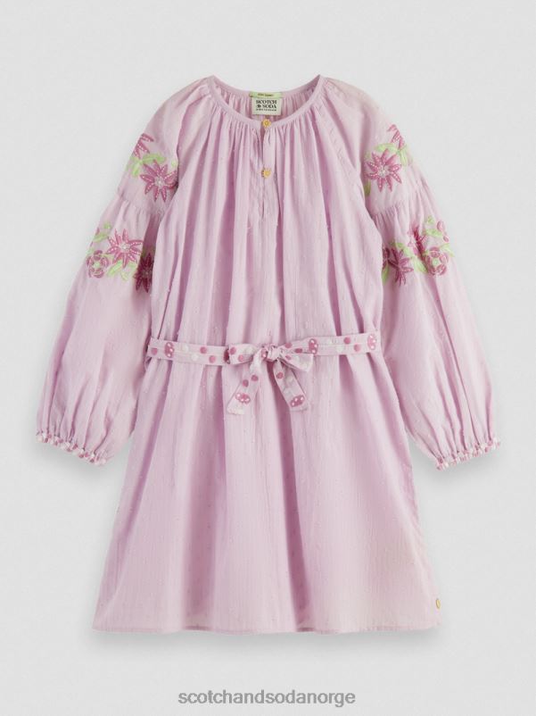 barn brodert minikjole i økologisk bomull orkide N40XD726 klær Scotch & Soda