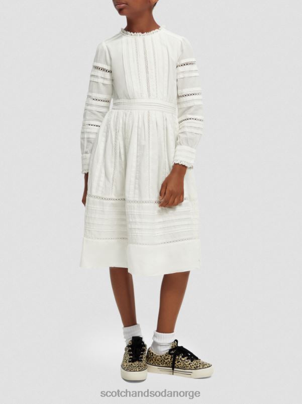 barn langermet midikjole i økologisk bomull off white N40XD728 klær Scotch & Soda