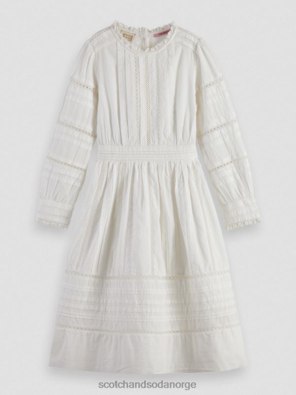 barn langermet midikjole i økologisk bomull off white N40XD728 klær Scotch & Soda