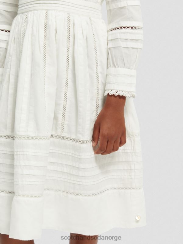 barn langermet midikjole i økologisk bomull off white N40XD728 klær Scotch & Soda