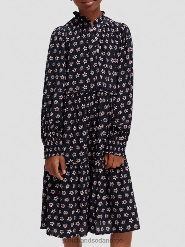 barn langermet midikjole med tryk natt patchwork blomst N40XD725 klær Scotch & Soda