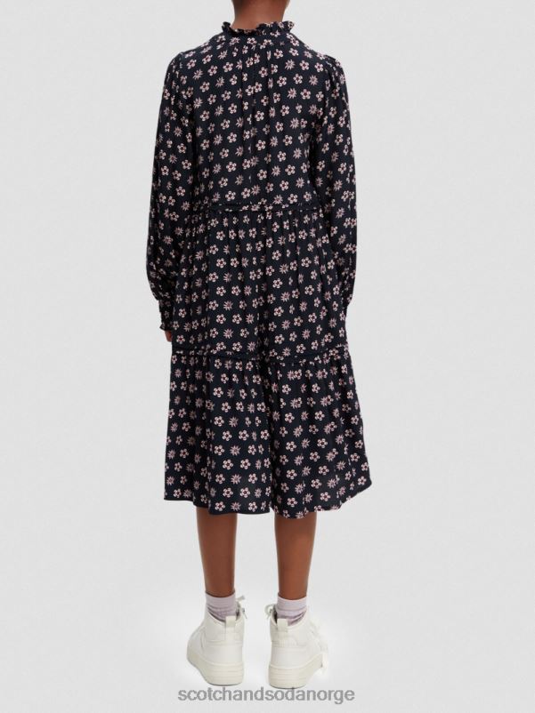 barn langermet midikjole med tryk natt patchwork blomst N40XD725 klær Scotch & Soda