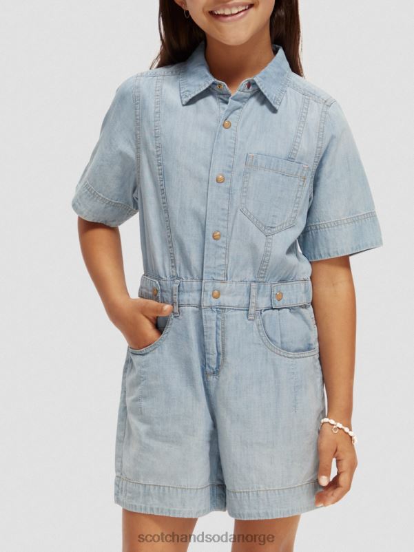 barn lett chambray denim lekedrakt vasket indigo N40XD727 klær Scotch & Soda