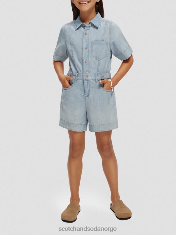 barn lett chambray denim lekedrakt vasket indigo N40XD727 klær Scotch & Soda