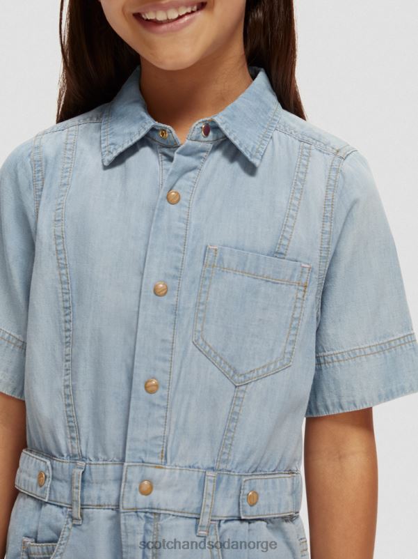 barn lett chambray denim lekedrakt vasket indigo N40XD727 klær Scotch & Soda