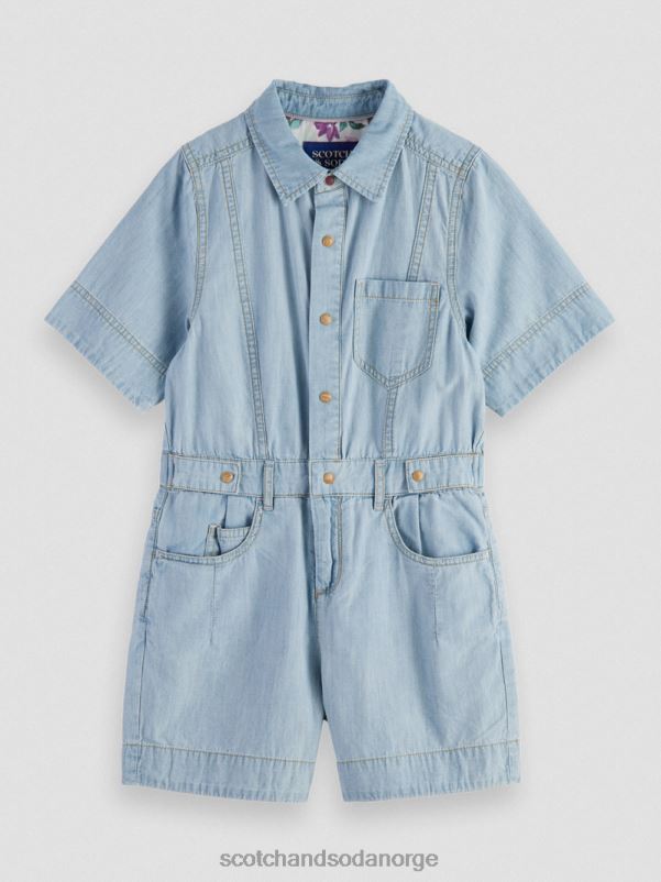 barn lett chambray denim lekedrakt vasket indigo N40XD727 klær Scotch & Soda