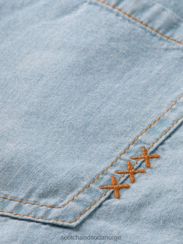 barn lett chambray denim lekedrakt vasket indigo N40XD727 klær Scotch & Soda