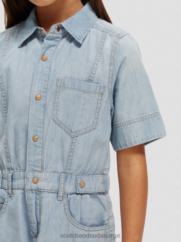 barn lett chambray denim lekedrakt vasket indigo N40XD727 klær Scotch & Soda