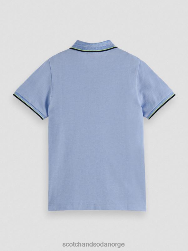 barn polo med kontrasttipp blå melange N40XD780 klær Scotch & Soda