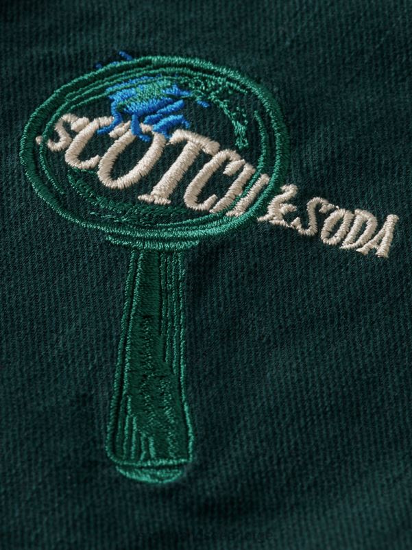 barn broderte kunstverk lin-blandet shorts skog N40XD807 klær Scotch & Soda
