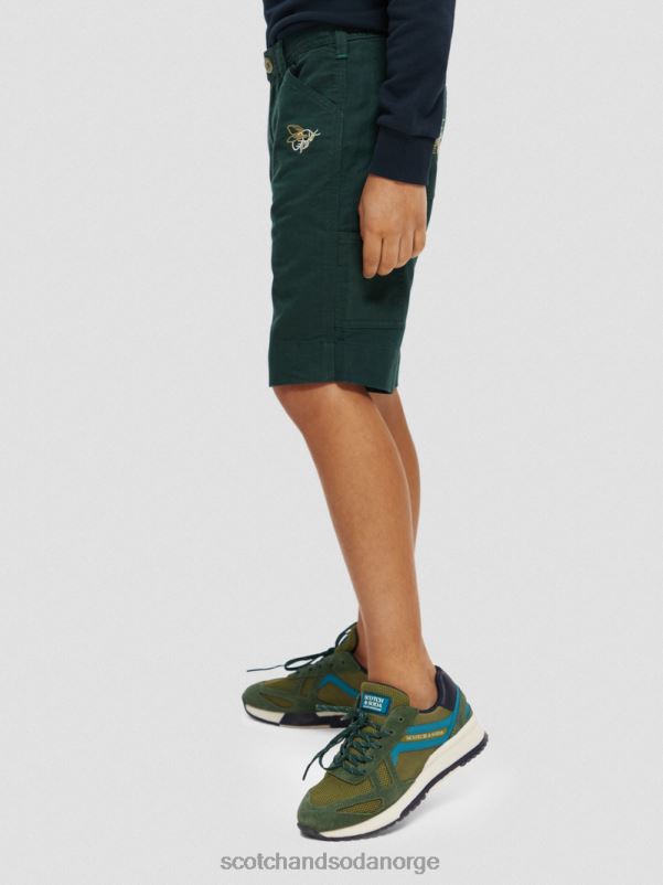 barn broderte kunstverk lin-blandet shorts skog N40XD807 klær Scotch & Soda