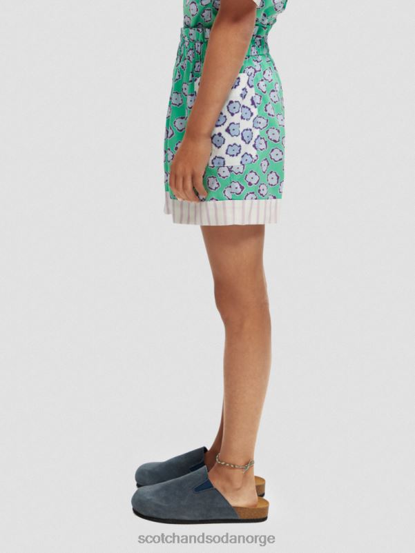 barn elastiske shorts med blandet trykk valmuefelt lappeteppe N40XD766 klær Scotch & Soda