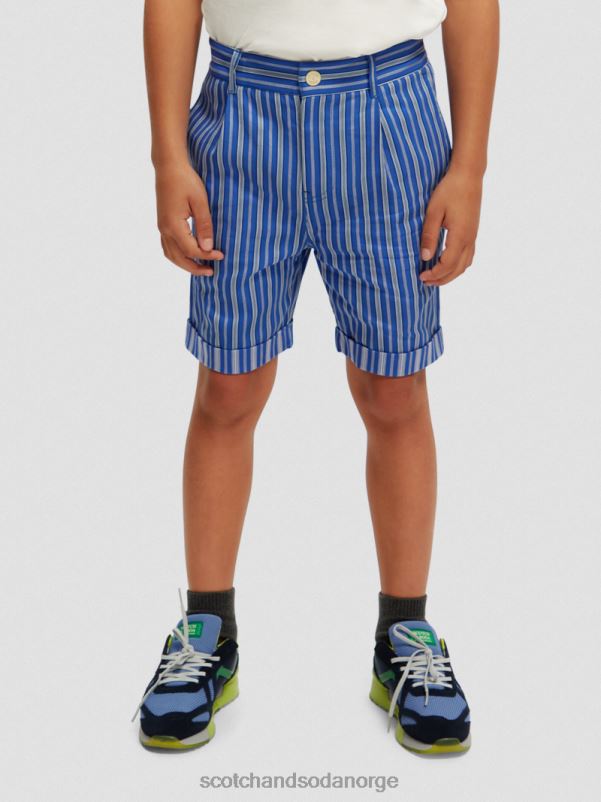 barn halvelastiske chino-shorts blå stripe N40XD810 klær Scotch & Soda