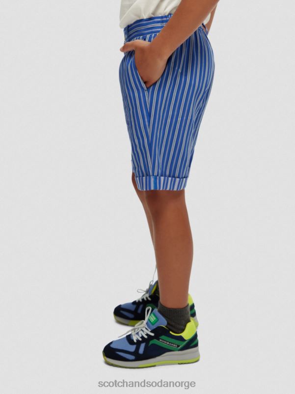 barn halvelastiske chino-shorts blå stripe N40XD810 klær Scotch & Soda