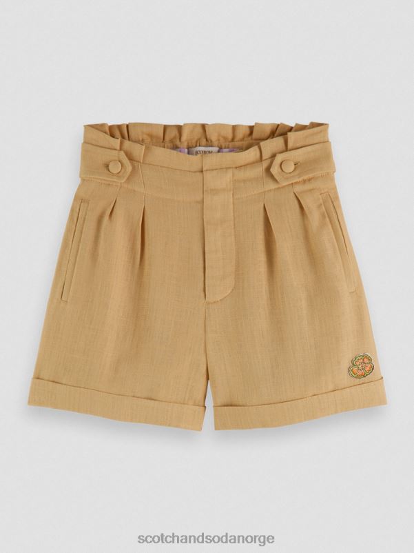 barn rutete high-rise shorts med brede ben sand N40XD767 klær Scotch & Soda