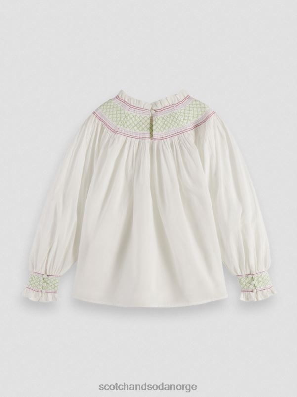 barn langermet smockskjorte off white N40XD740 klær Scotch & Soda