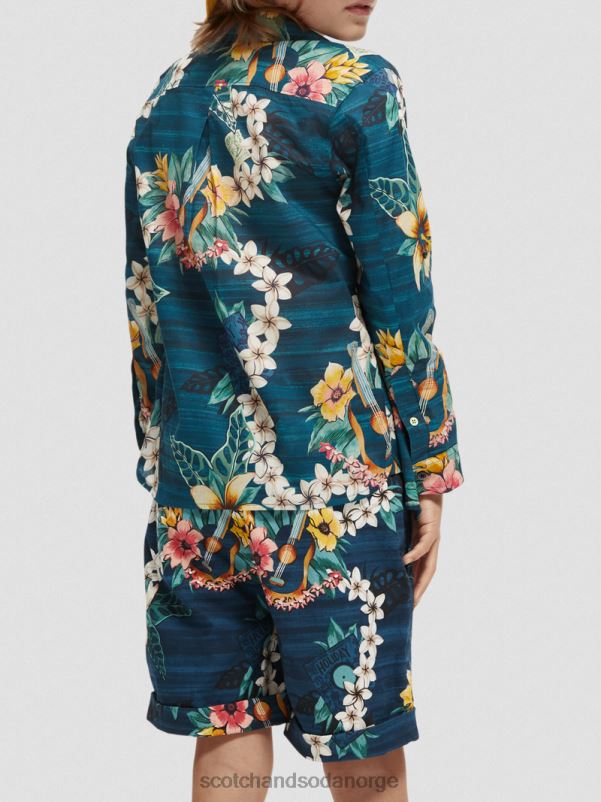 barn organisk langermet skjorte med trykk kombo d N40XD798 klær Scotch & Soda