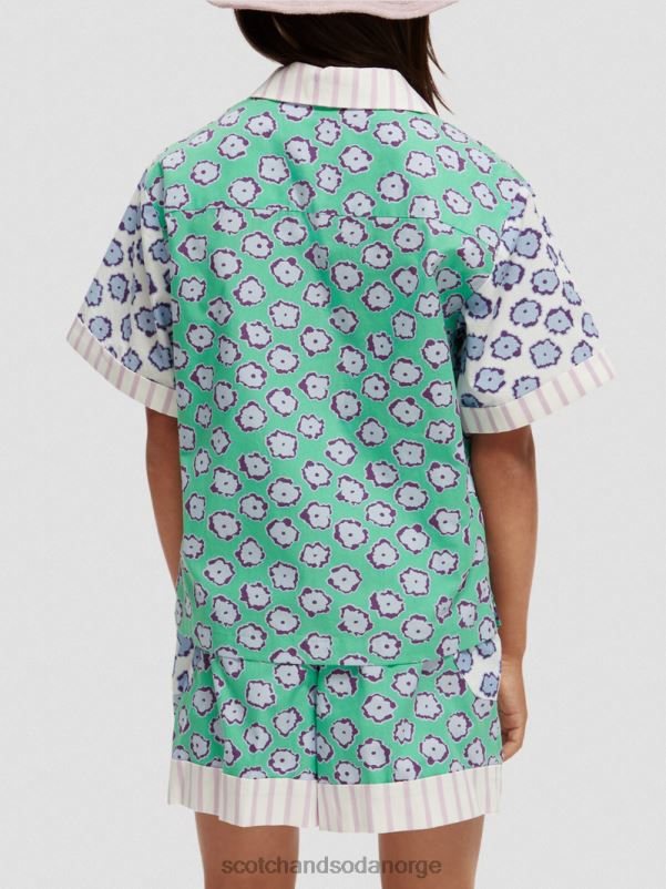 barn skjorte med blandet print valmuefelt lappeteppe N40XD747 klær Scotch & Soda