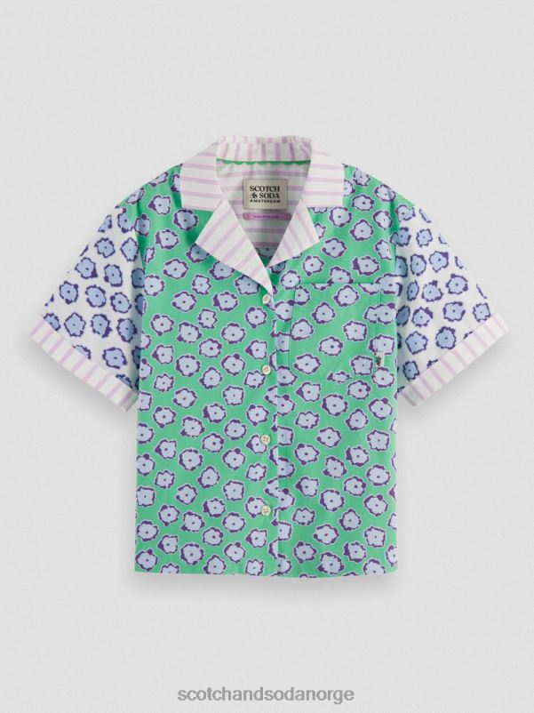 barn skjorte med blandet print valmuefelt lappeteppe N40XD747 klær Scotch & Soda