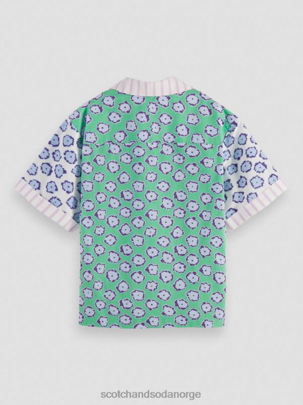 barn skjorte med blandet print valmuefelt lappeteppe N40XD747 klær Scotch & Soda