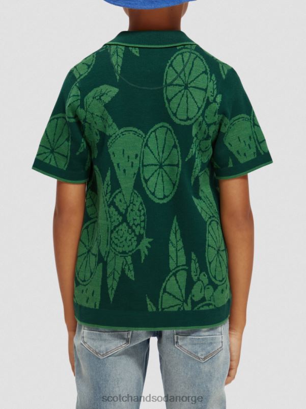 barn strikket leirskjorte i økologisk bomull frukt intarsia N40XD777 klær Scotch & Soda