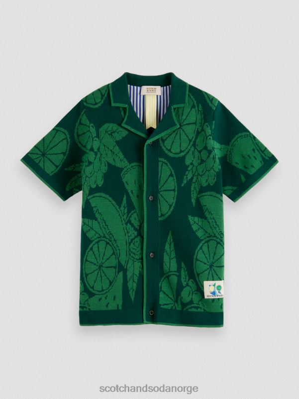 barn strikket leirskjorte i økologisk bomull frukt intarsia N40XD777 klær Scotch & Soda