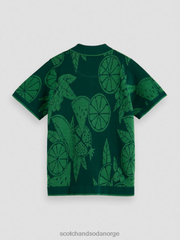 barn strikket leirskjorte i økologisk bomull frukt intarsia N40XD777 klær Scotch & Soda