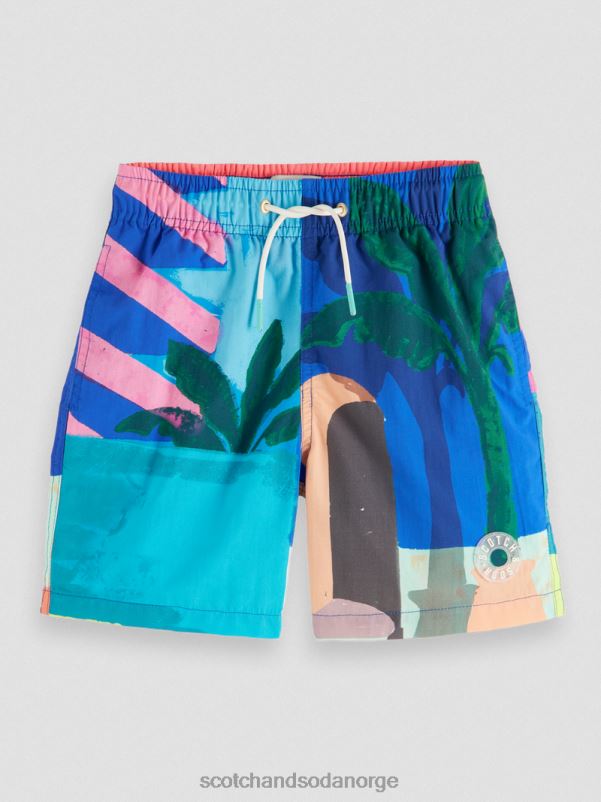 barn badeshorts i midi-lengde bassengtrykk N40XD814 klær Scotch & Soda