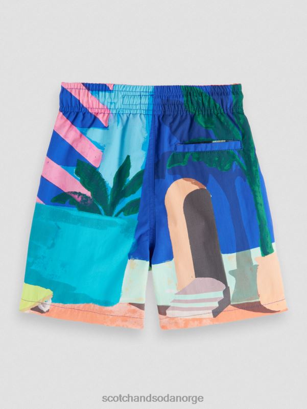 barn badeshorts i midi-lengde bassengtrykk N40XD814 klær Scotch & Soda