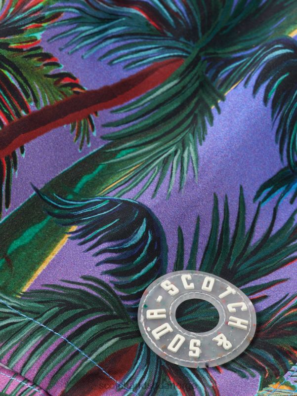 barn badeshorts i midi-lengde håndflatetrykk N40XD815 klær Scotch & Soda