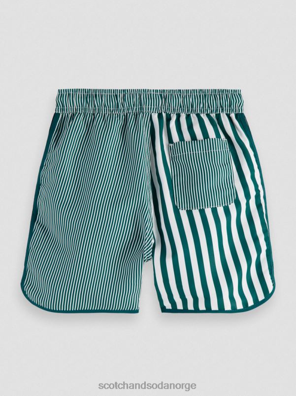barn badeshorts med blandede striper grønn stripe N40XD811 klær Scotch & Soda