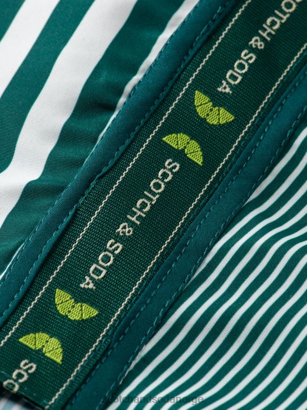 barn badeshorts med blandede striper grønn stripe N40XD811 klær Scotch & Soda