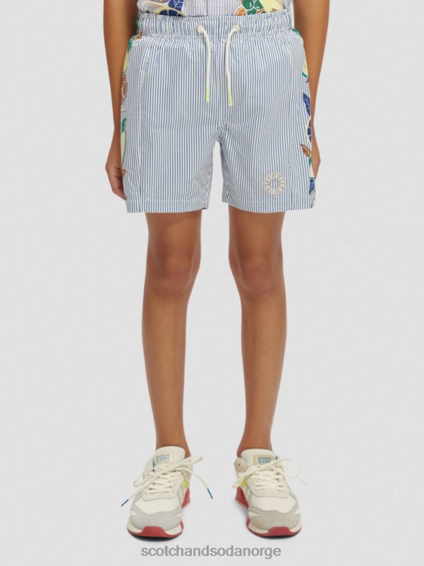 barn badeshorts med middels trykk med nålestriper seersucker stripe N40XD813 klær Scotch & Soda